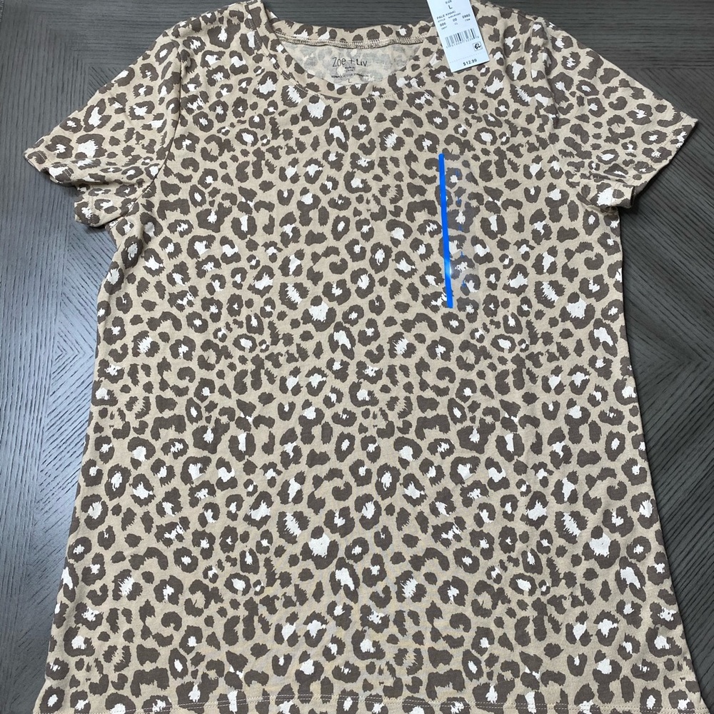 NWT Leopard Print Shirt Sleeve T-Shirt